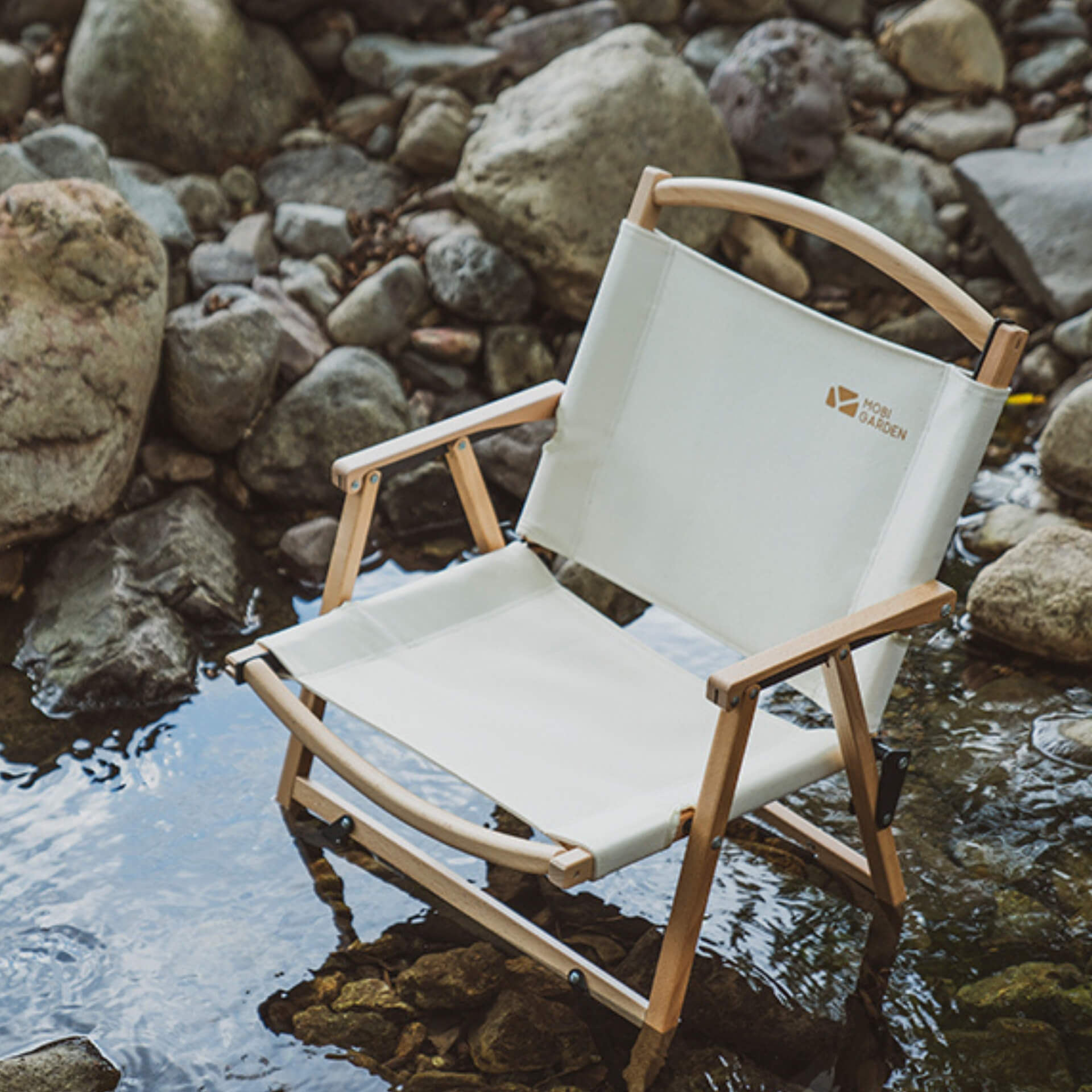 YunYi Solid Wood Folding Low Reclining Chair Mobi Garden